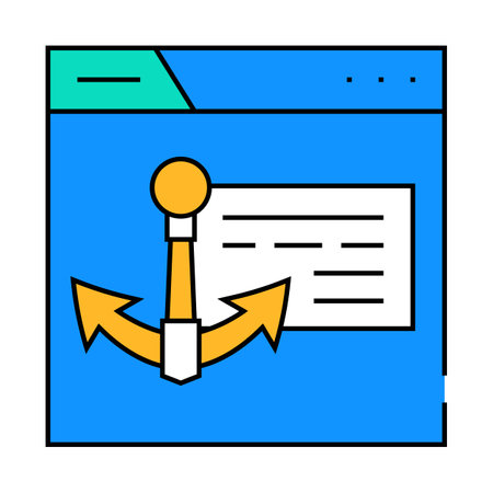 anchor text seo icon color illustrationのイラスト素材