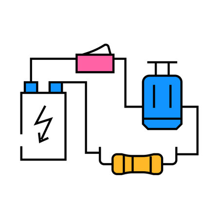 electrical circuit tool work icon color illustrationのイラスト素材