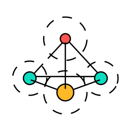 element molecular structure icon color illustrationのイラスト素材