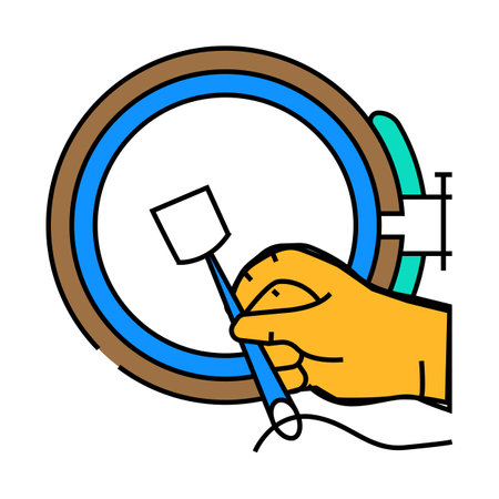 hands embroidery hobby icon color illustrationのイラスト素材