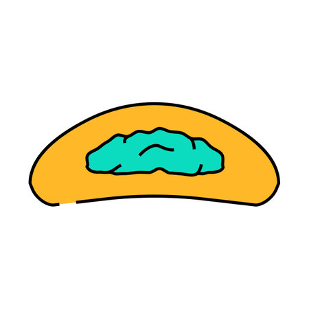 veggie bun food meal icon color illustrationのイラスト素材