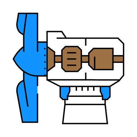 turbine construction wind icon color illustrationのイラスト素材