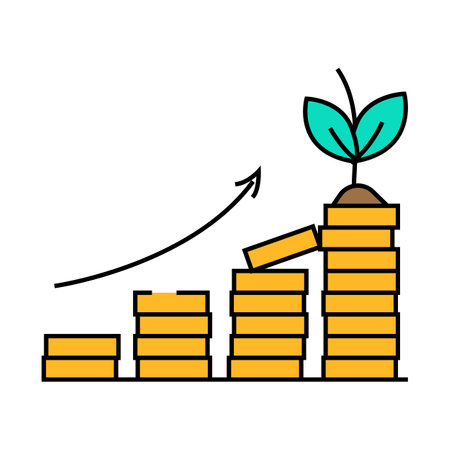 environmental sustainability business icon color illustrationのイラスト素材