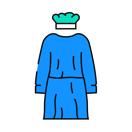 isolation gown ppe protective equipment icon color illustrationのイラスト素材
