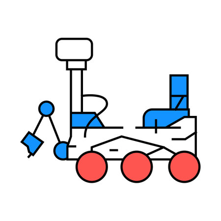 mars rover planet icon color illustrationのイラスト素材