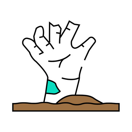 hand dead zombie icon color illustrationのイラスト素材