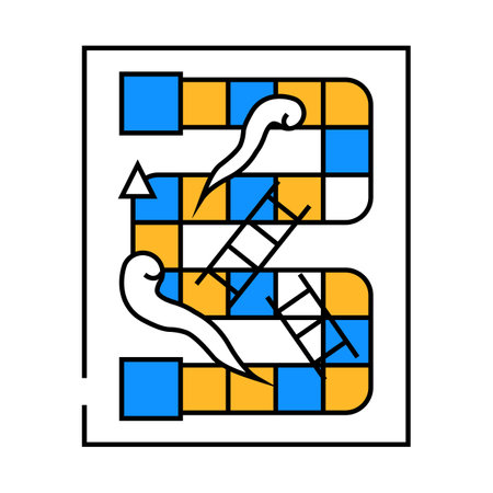 snakes and ladders game board table icon color illustrationのイラスト素材