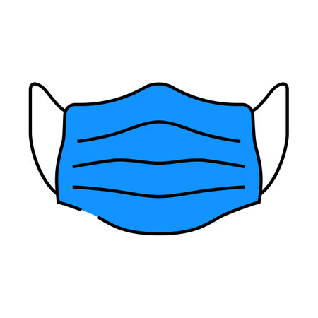 medical mask face icon color illustrationのイラスト素材