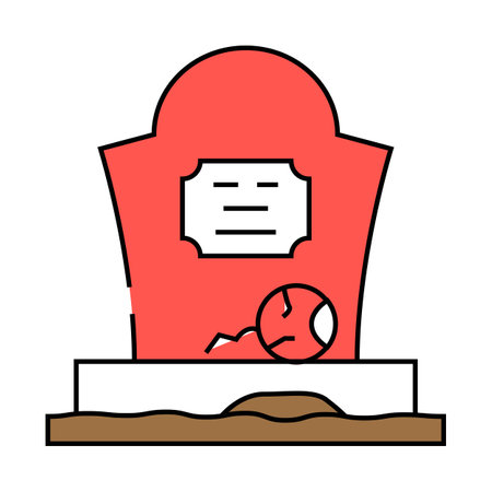 grave zombie evil icon color illustrationのイラスト素材
