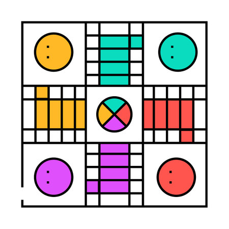 ludo board board table icon color illustrationのイラスト素材