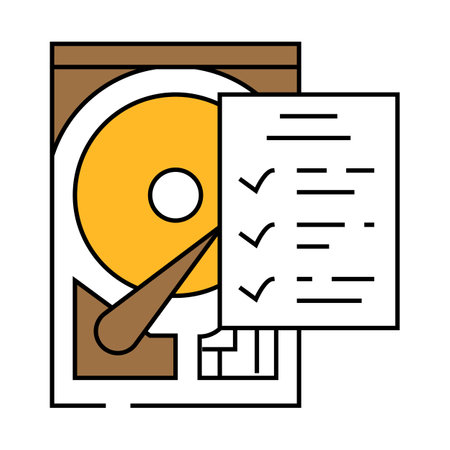 hard drive check repair computer icon color illustrationのイラスト素材
