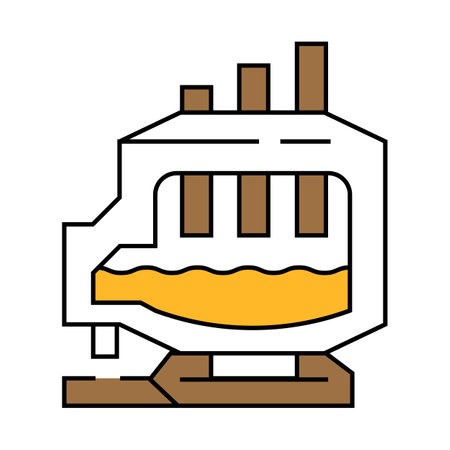 electric arc furnace steel production icon color illustrationのイラスト素材