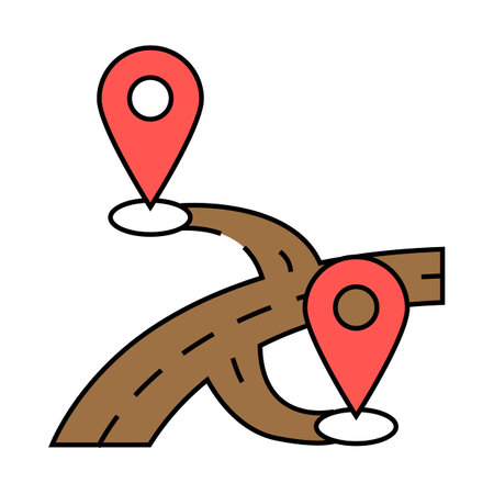 map pointer place icon color illustrationのイラスト素材