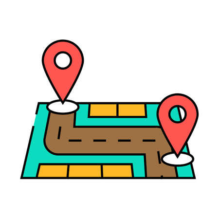map pointer delivery icon color illustrationのイラスト素材