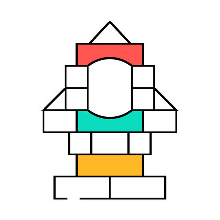 blocks toy child icon color illustrationのイラスト素材