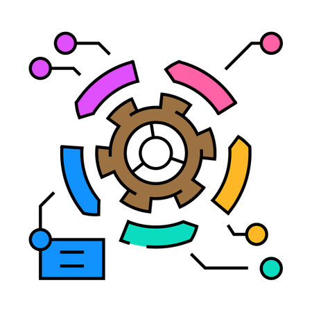 change management analyst icon color illustrationのイラスト素材