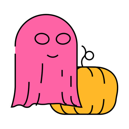 halloween ghost icon color illustrationのイラスト素材