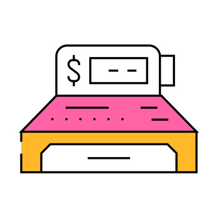 play money cash register toy baby icon color illustrationのイラスト素材
