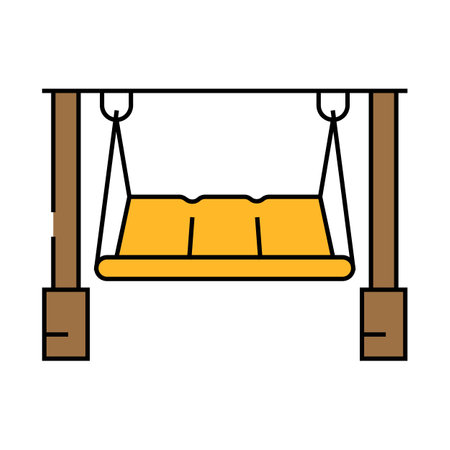 porch swing outdoor furniture icon color illustrationのイラスト素材
