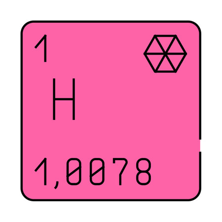 hydrogen chemical element icon color illustrationのイラスト素材