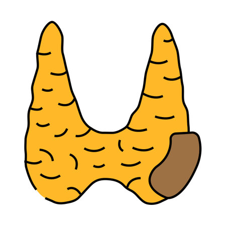 thyroid cancer icon color illustrationのイラスト素材