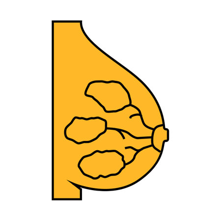 mixed tumors breast cancer icon color illustrationのイラスト素材