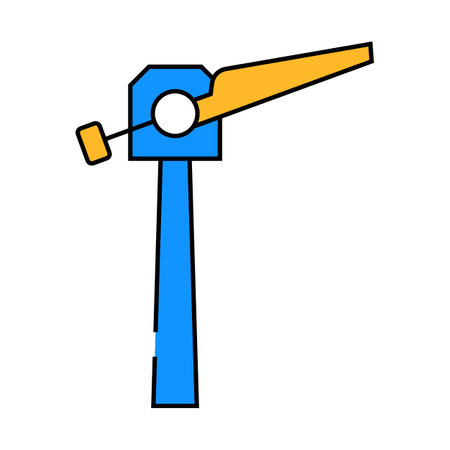 single wind turbine icon color illustrationのイラスト素材