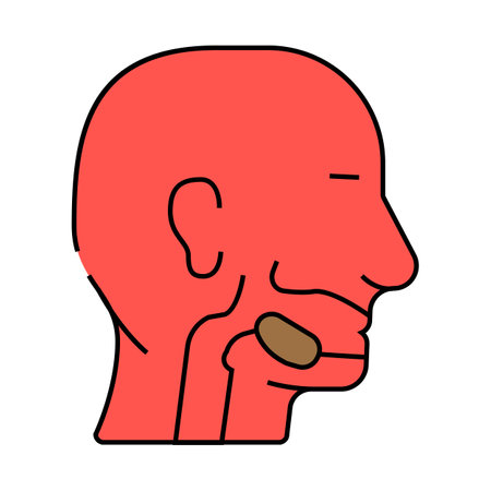 oral cancer icon color illustrationのイラスト素材