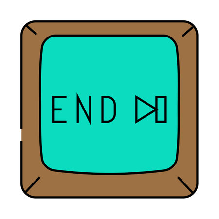 end button icon color illustrationのイラスト素材