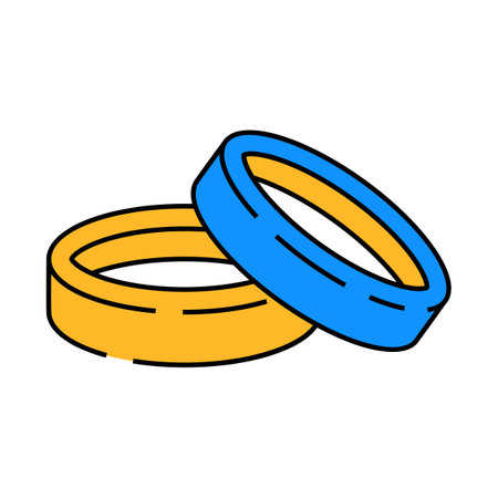 wedding rings love icon color illustrationのイラスト素材