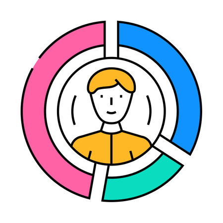 customer segmentation business process icon color illustrationのイラスト素材