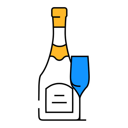 champagne drink bottle icon color illustrationのイラスト素材