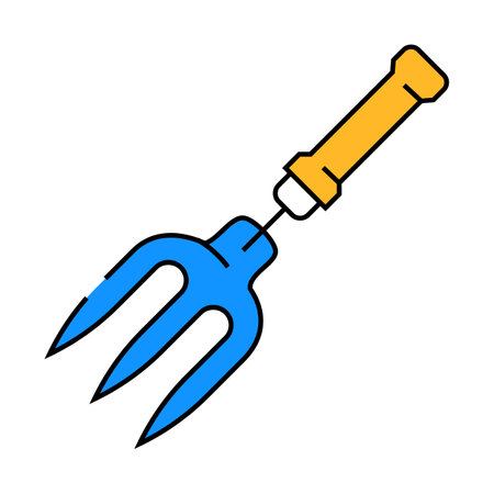 fork garden tool icon color illustrationのイラスト素材