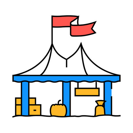 harvest fair autumn icon color illustrationのイラスト素材
