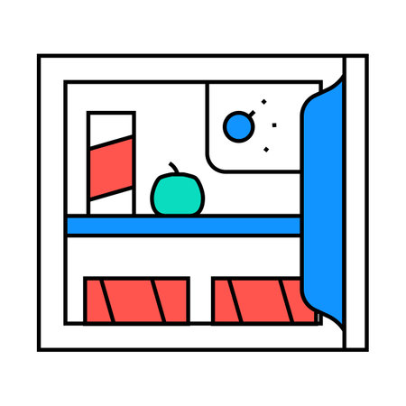 mini fridge garage tool icon color illustrationのイラスト素材