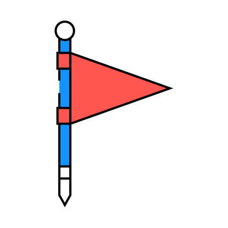 flag red pointer map location icon color illustrationのイラスト素材