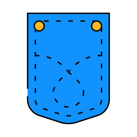 pocket denim icon color illustrationのイラスト素材