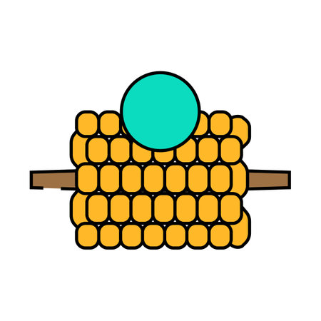 corn allergen free product food icon color illustrationのイラスト素材