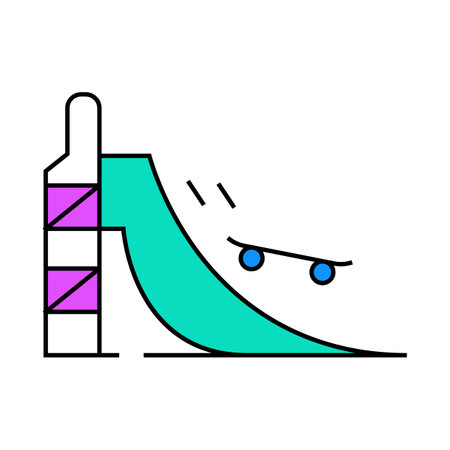 skatepark skate sport icon color illustrationのイラスト素材