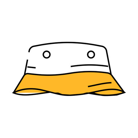 bucket hat streetwear cloth fashion icon color illustrationのイラスト素材