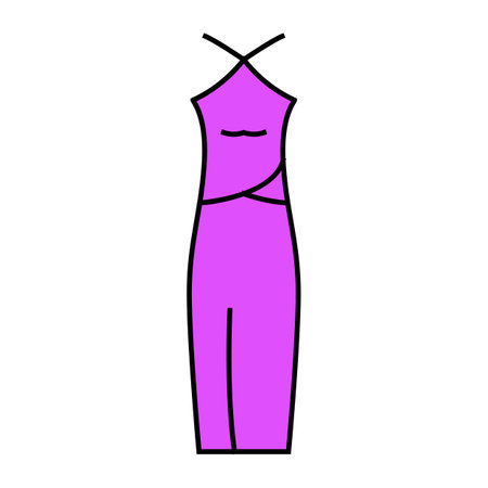 halter wedding dress icon color illustrationのイラスト素材