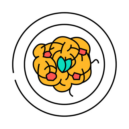 carbonara pasta italian cuisine icon color illustrationのイラスト素材