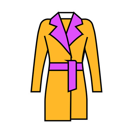 evening coat outerwear female icon color illustrationのイラスト素材