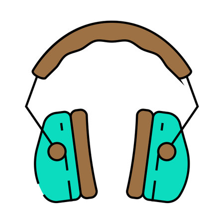 ear protectors ppe protective equipment icon color illustrationのイラスト素材