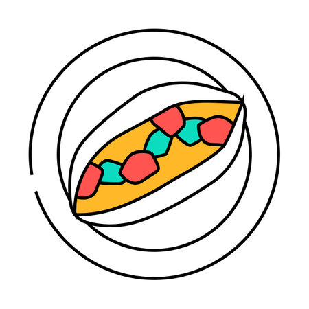 kumpir turkish cuisine icon color illustrationのイラスト素材