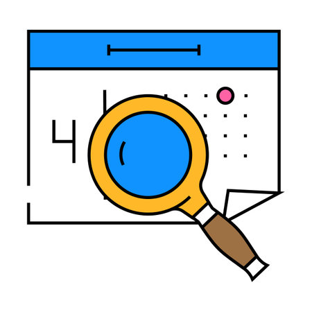 calendar search magnifying glass icon color illustrationのイラスト素材