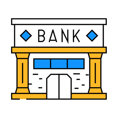 credit bank building icon color illustrationのイラスト素材