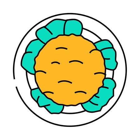 kisir turkish cuisine icon color illustrationのイラスト素材