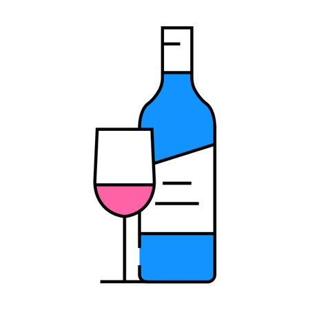 malbec red wine icon color illustrationのイラスト素材