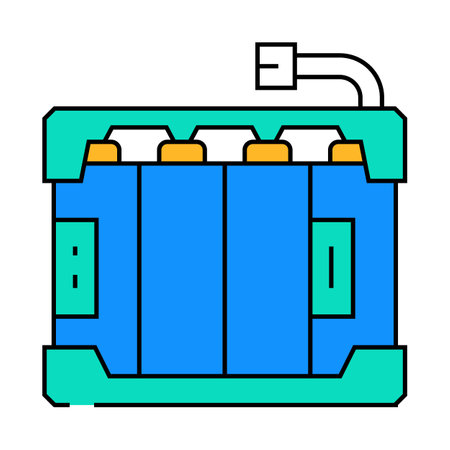 battery pack energy storage icon color illustrationのイラスト素材